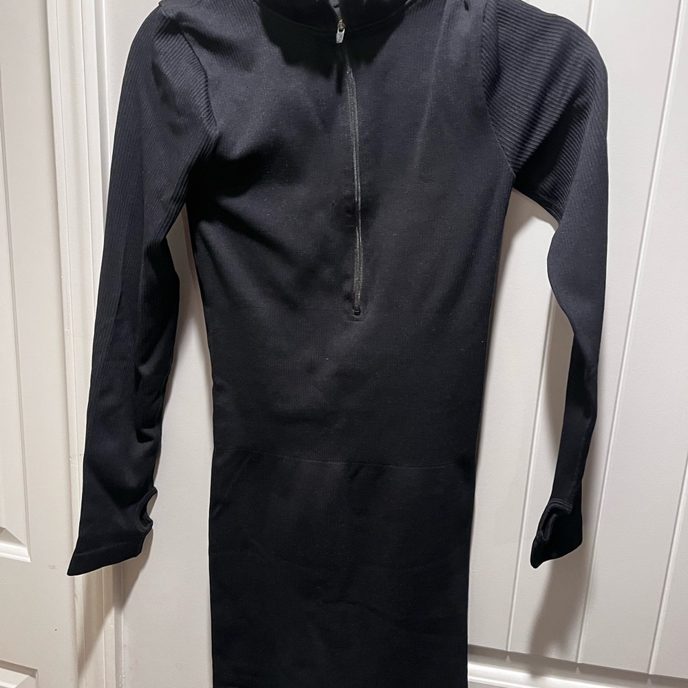 OQQ Chic Black Long Sleeve Dress